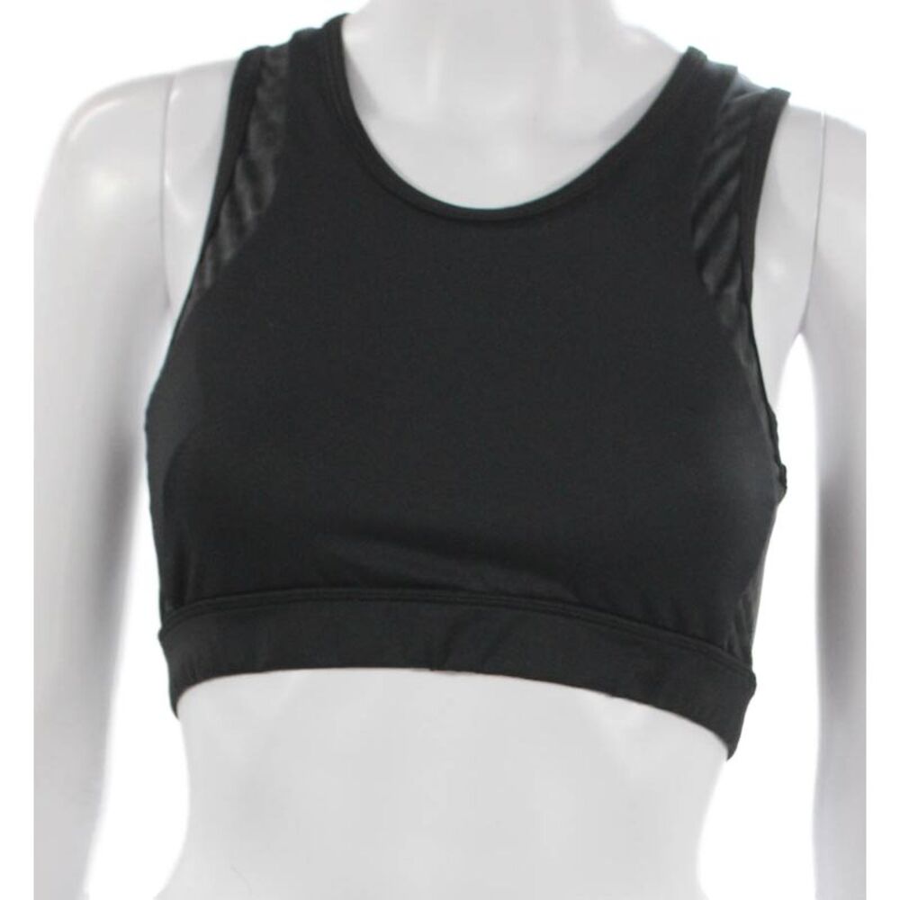 Vie Active Womens Sports Bra Black Animal Print Polyester Size S